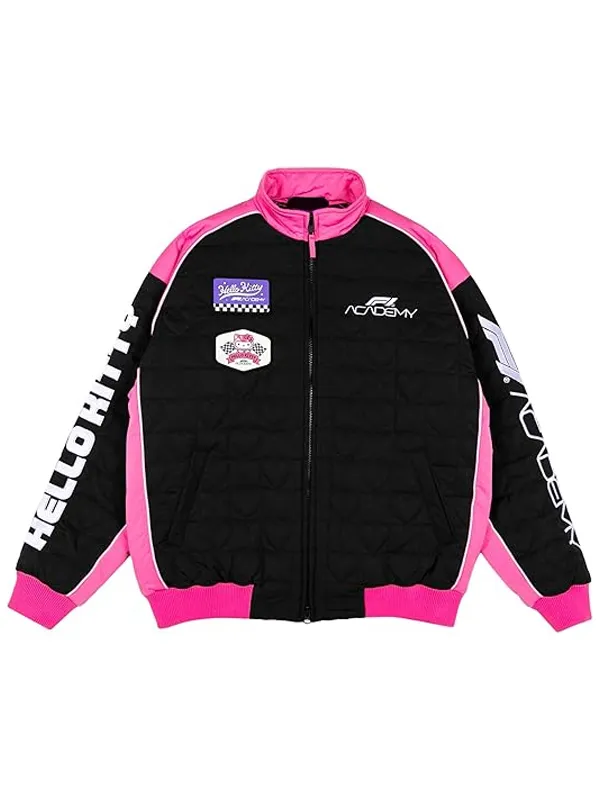 F1A x Hello Kitty Black Quilted Race Jacket