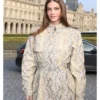 Fashion Week 2026 Barbara Palvin Python Printed Coat