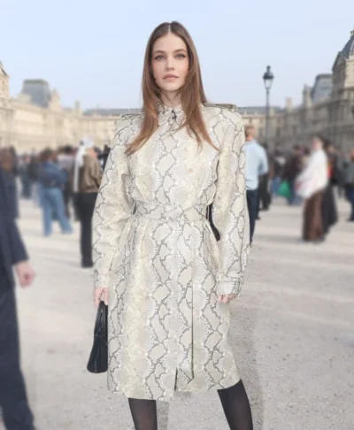 Fashion Week 2026 Barbara Palvin Python Printed Coat