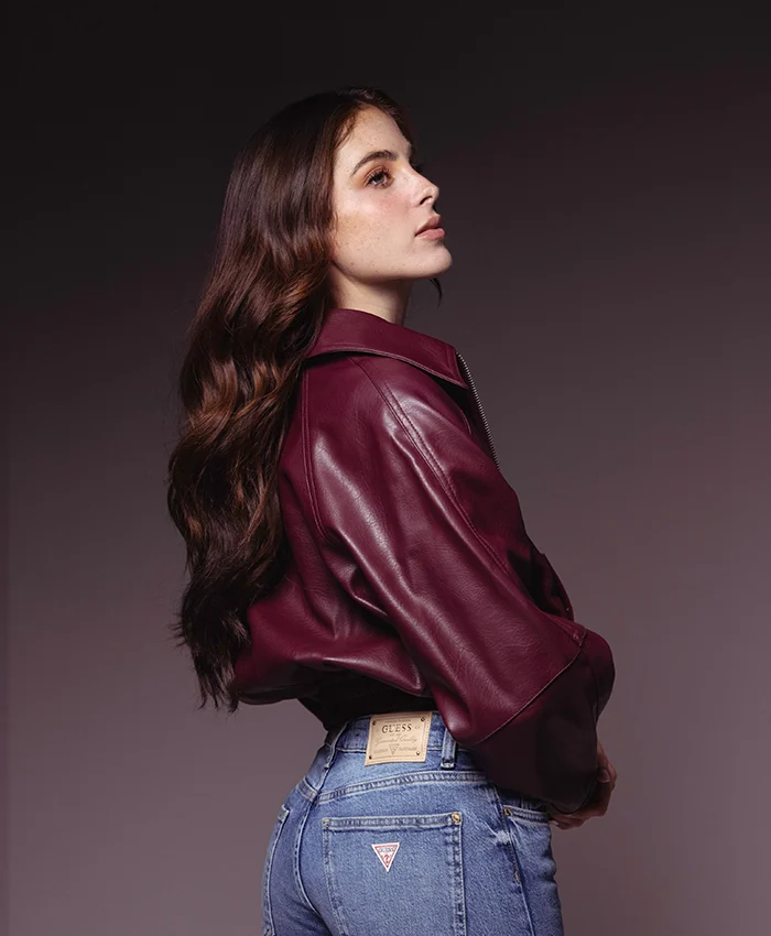 Fatima Bosch Burgundy Leather Bomber Jacket