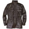 Field M-65 Leather Jacket Dark Brown