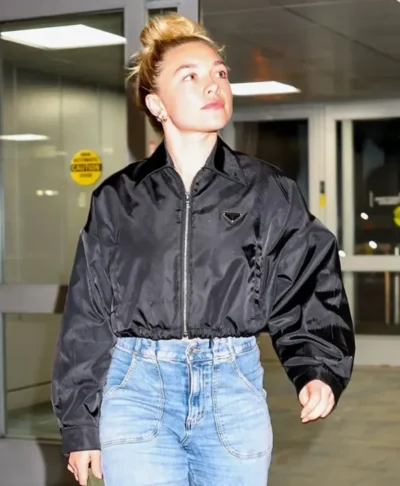Florence Pugh Black Cropped Prada Jacket