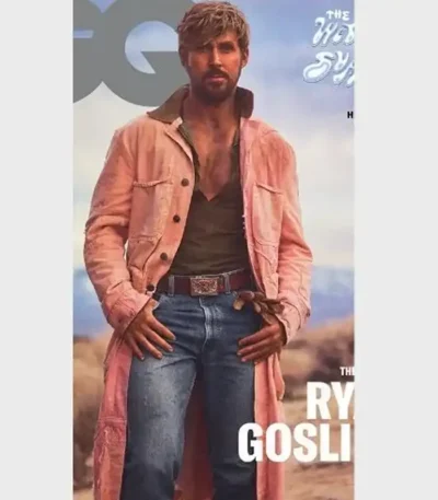 GQ Magazine Cover Ryan Gosling Pink Coat