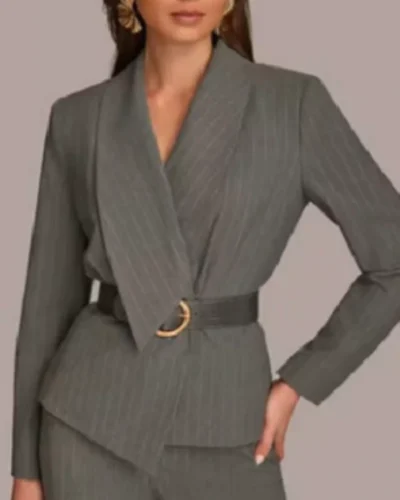 General Hospital 2026 Nazneen Contractor Grey Belted Blazer