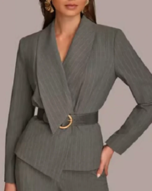 General Hospital 2026 Nazneen Contractor Grey Belted Blazer