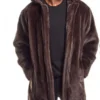 Genuine Mink Fur Hooded Coat