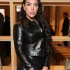 Georgina Rodríguez Milan Fashion Week Real Leather Jacket