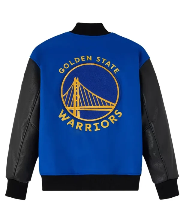 Golden State Warriors x OVO Raglan Full-Snap Varsity Jacket