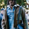 Grant Delpit Arrival Distressed Brown Leather Jacket
