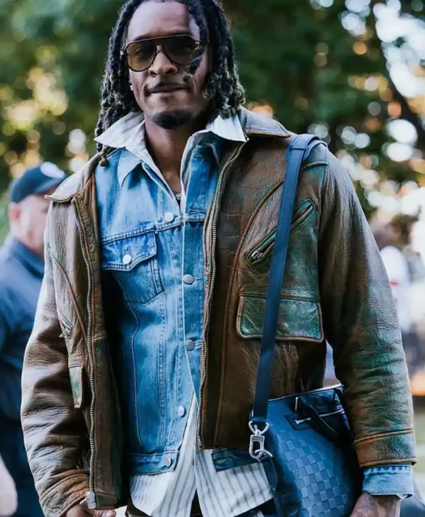 Grant Delpit Arrival Distressed Brown Leather Jacket