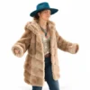 Guarding Stars 2026 Leighton Meester Beige Faux Fur Coat
