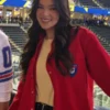 Hailee Steinfeld SoFi Stadium Red Jacket