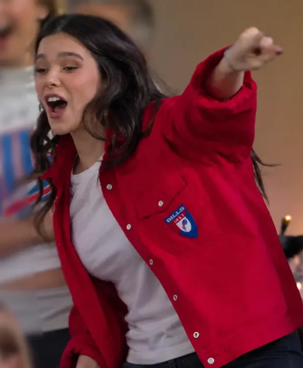 Hailee Steinfeld SoFi Stadium Red Jacket