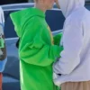 Hailey Bieber Green Fleece Pullover Hoodie