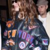 Hailey Bieber Knicks Real Leather Jacket