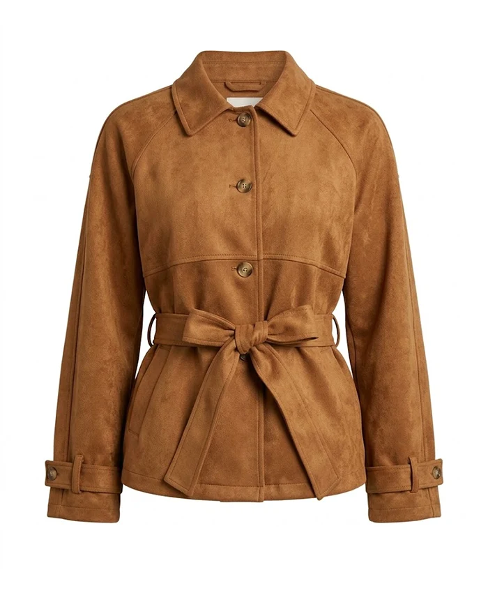 Haley Fox Brown Genuine Leather Suede Jacket