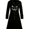 Halloween Gothic Pumpkin Face Black Couple Coat