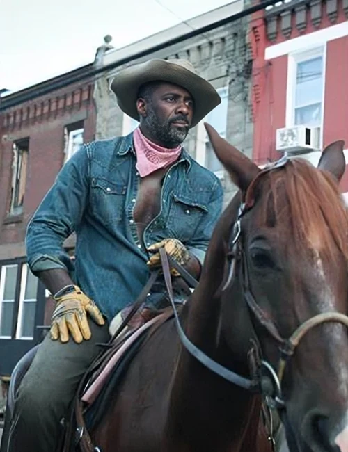 Harp Concrete Cowboy Idris Elba Blue Denim Jacket