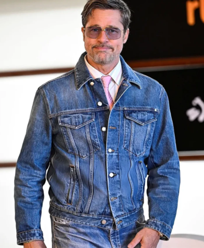 Heart of the Beast Photocall Brad Pitt Denim Jacket