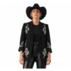Heartland 2026 Jessica Chastain Black Embroidered Blazer