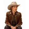 Heartland 2026 Jessica Chastain Brown Western Jacket