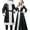 His and Hers Red Leather Santa Claus Costume