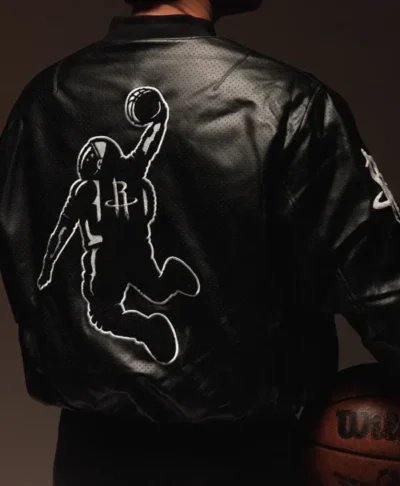 Houston Rockets Jeff Hamilton Black Bomber Jacket