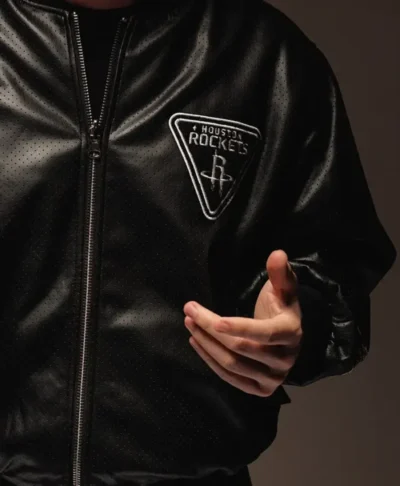 Houston Rockets Jeff Hamilton Black Bomber Jacket