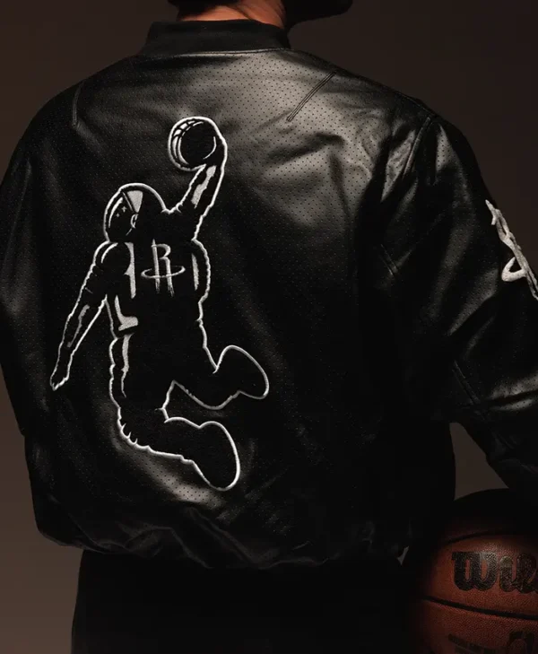 Houston Rockets Jeff Hamilton Black Bomber Jacket