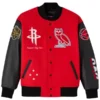 Houston Rockets x OVO Raglan Full-Snap Varsity Jacket
