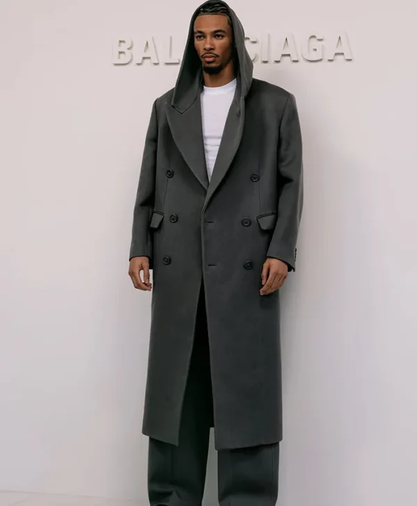 Hugo Ekitike Balenciaga SS27 Grey Coat