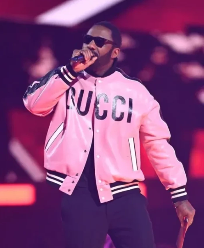 Idris Elba Brit Awards Varsity Pink Jacket