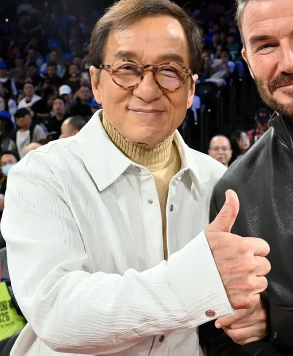 Jackie Chan NBA China Game 2026 White Cotton Jacket