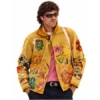 Jacob Elordi Yellow Graphic Print Jacket