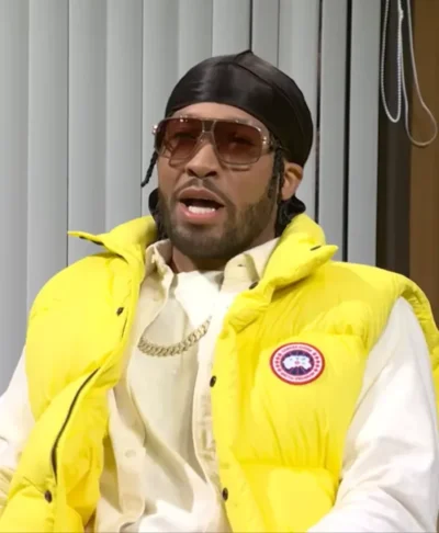 Jalen Brunson SNL S52 Premiere Yellow Puffer Vest