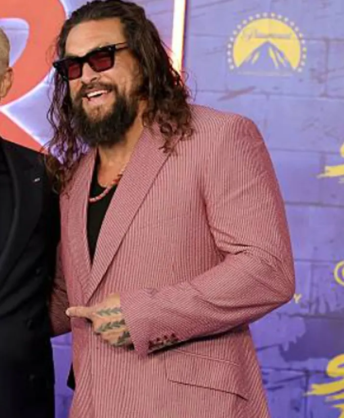 Jason Momoa Street Fighter Premiere Pink Suit