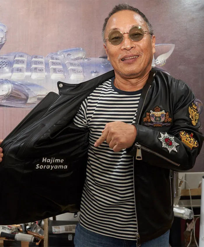 Jeff Hamilton Hajime Sorayama Black Leather Jacket