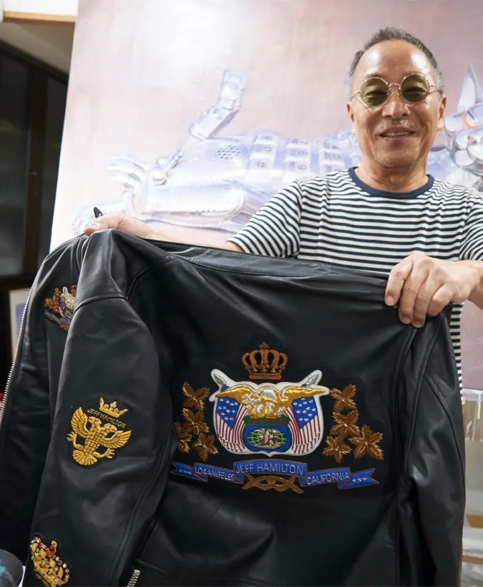 Jeff Hamilton Hajime Sorayama Black Leather Jacket