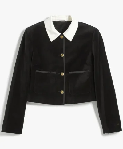 Jisoo Tommy Hilfiger Black Velvet Band Jacket