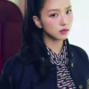 Jisoo Tommy Hilfiger Navy Wool Leather Varsity Jacket