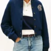 Jisoo Tommy Hilfiger Varsity Fleece Bomber Jacket