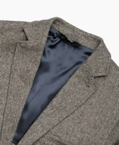 John Simons Grey Merino Wool Tailored Blazer