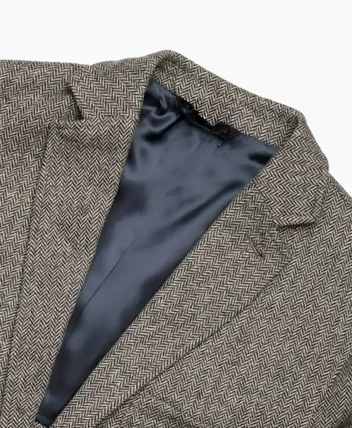 John Simons Grey Merino Wool Tailored Blazer