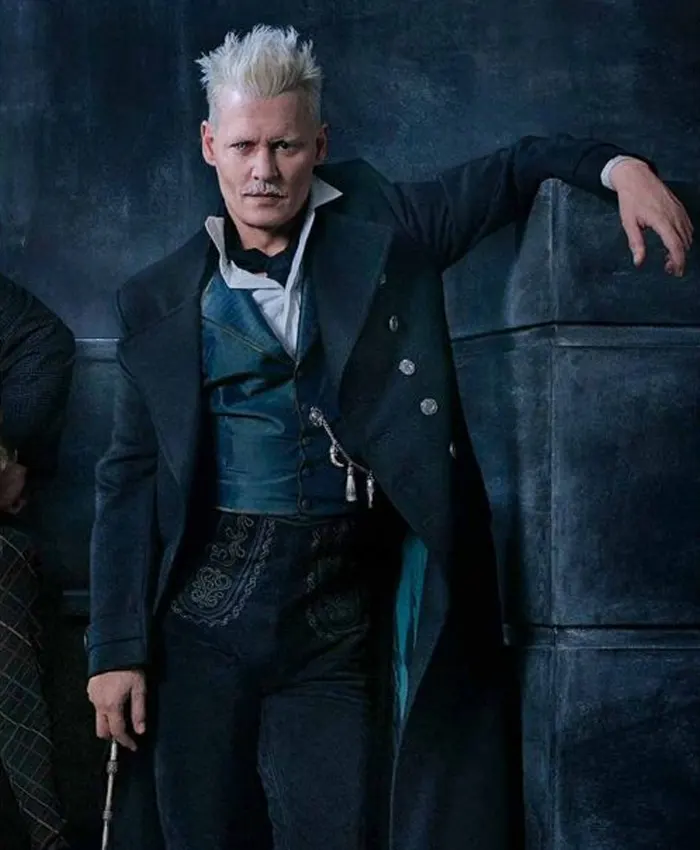 Johnny Depp Fantastic Beasts 2 Black Wool Trench Coat
