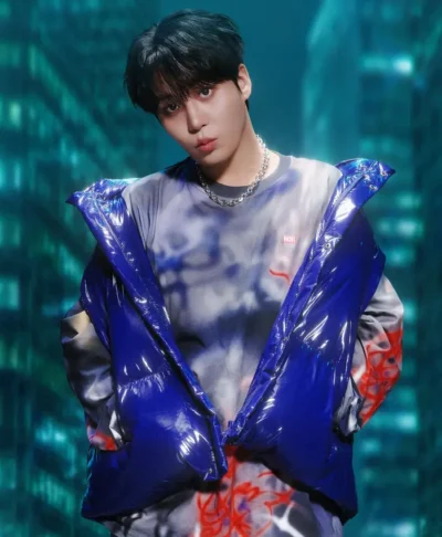 Jongho Ateez 26th Birthday Blue Down Vest