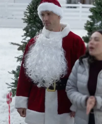 Josh Cannon Christmas on Duty Red Leather Coat