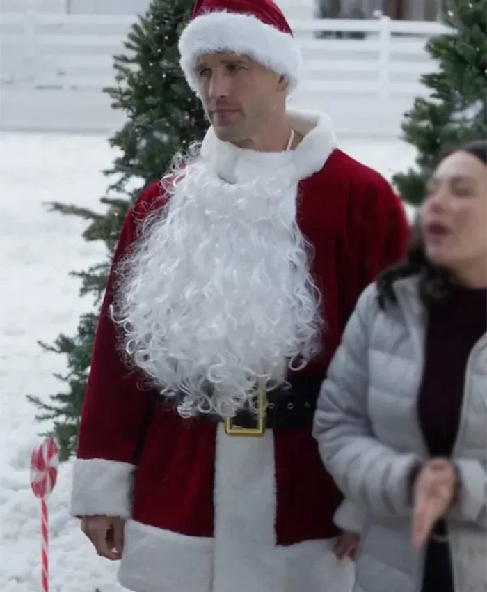 Josh Cannon Christmas on Duty Red Leather Coat