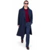 Josh Hartnett Navy Blue Long Wool Coat