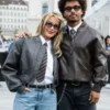 Karim Adeyemi and Loredana Leather Bomber Jacket