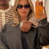 Karim Adeyemi and Loredana Leather Bomber Jacket